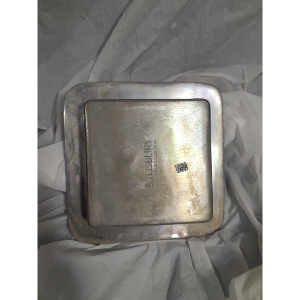 Vintage Salisbury Pewter Compass Dish, Square, Map 8 Inch, HTF - Picture 10 of 10